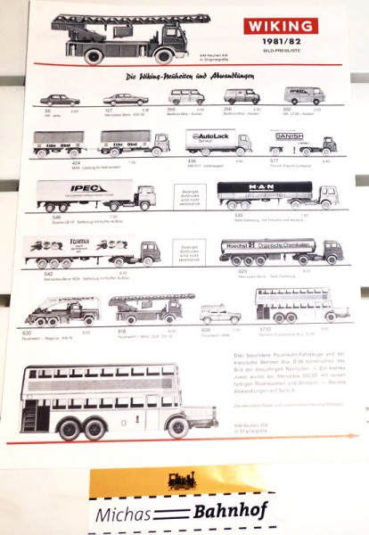 Wiking Katalog 1981/82 Händlerstempel #04# LG5 å