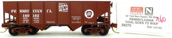 Micro Trains Line 56270 Pennsylvania 140162 33&#039; Twin Bay Hopper 1:160 OVP #i160 å