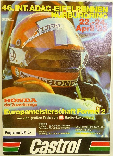 22.-24. APRIL 1983 46. Int. ADAC Eifelrennen Nürburgring PROGRAMMHEFT VIII04 å