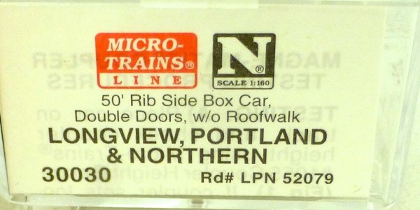 50´ Rib Side Boxcar Longview LPN 52079 Micro Trains Line 30030 N 1:160 C å*