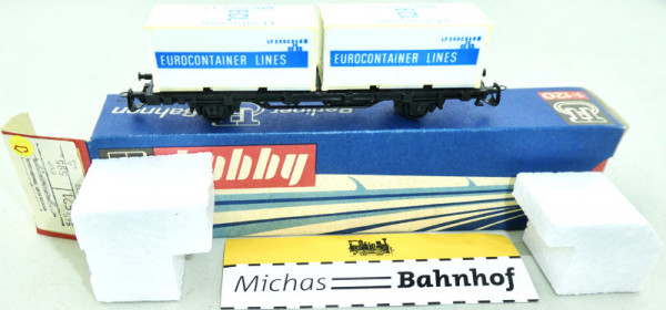 Containerwagen EUROCONTAINER LINES BTTB Berliner TT Bahnen DDR 1:120 #J HU5 å