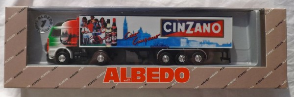 Scania 142 M Cinzano Albedo Koffer-Sattelzug OVP H0 1:87 UI3 å