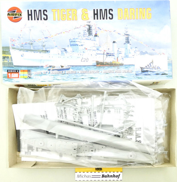 Airfix 04213 HMS TIGER &amp; HMS DARING Bausatz umgebaut 1:600 OVP HT0 å