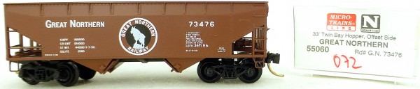 Micro Trains Line 55060 Great Northern 73476 33&#039; Twin Bay Hopper OVP 1:160 #K072 å