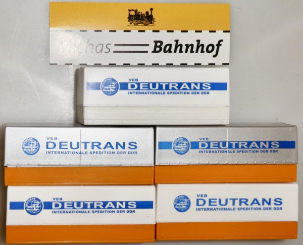 5 x DEUTRANS Pritschen mit Planen H0 1:87 LF4 å