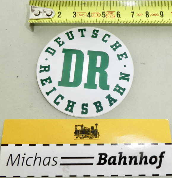 Aufkleber DR Deutsche Reichsbahn grün weiß ca 68mm Ø #M KG4å