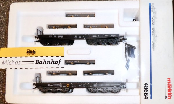 Märklin 48664 2tlg Set Schwerlastwagen Stahlbrammen DB OVP H0 Hi1 å