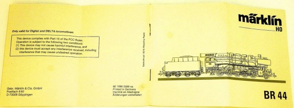 BR 44 Anleitung Märklin 60 1096 0598 na H0 å*