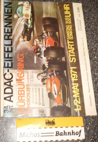 34. ADAC-EIFELRENNEN 1971 Nürburgring PROGRAMMHEFT HA2 å