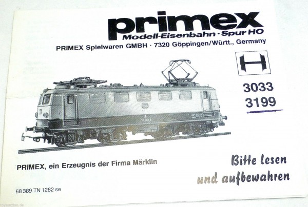 Anleitung Märklin PRIMEX 3033 3199 68 389 TN 1282 se å