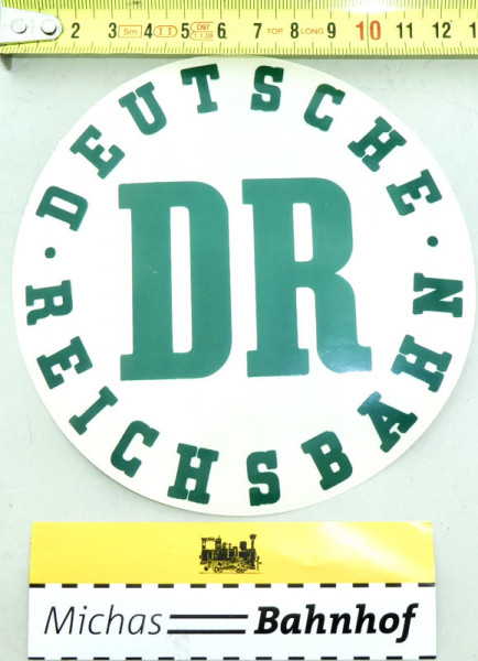 Aufkleber DR Deutsche Reichsbahn grün klar ca 125mm Ø #F KG4å