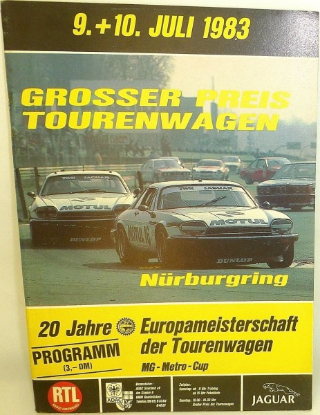 9.-10.Juli 1983 Grosser Preis Tourenwagen Nürburgring PROGRAMMHEFT VIII09 å