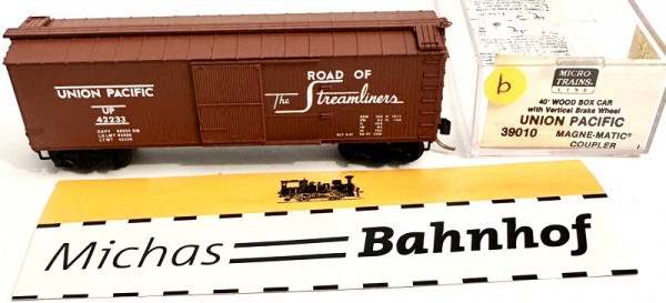 Micro Trains Line 39010 40&#039; Wood Box Car Union Pacific 42233 N 1:160 ¥b å