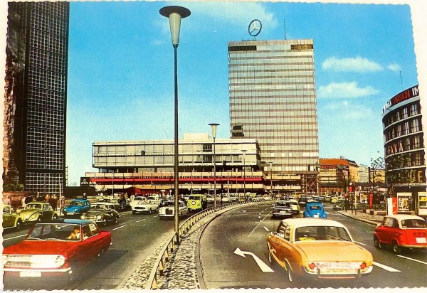 Europa Center mit Oldtimer Berlin Ansichtskarte 50er 60er Jahre 03 å *