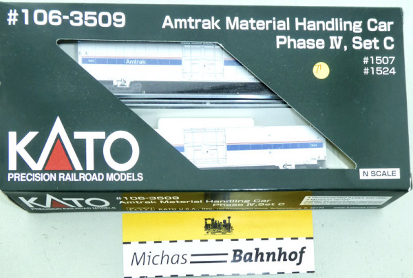 Kato 106-3509 Amtrak Material Handling Car Phase V Set C 1:160 OVP #T HG4 å
