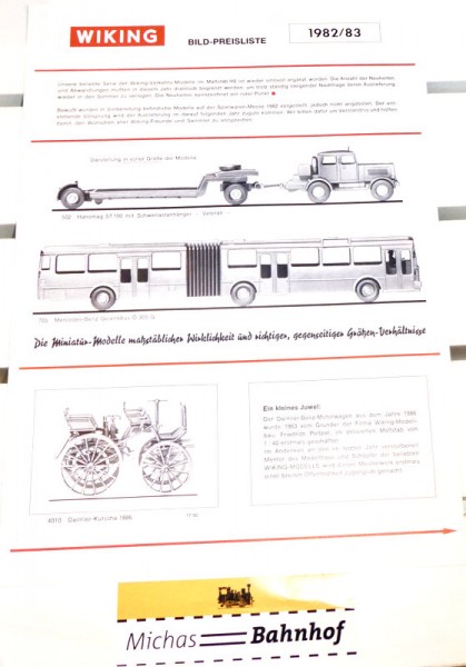 Wiking BILD-PREISLISTE 1982/83 #15# LG5 å