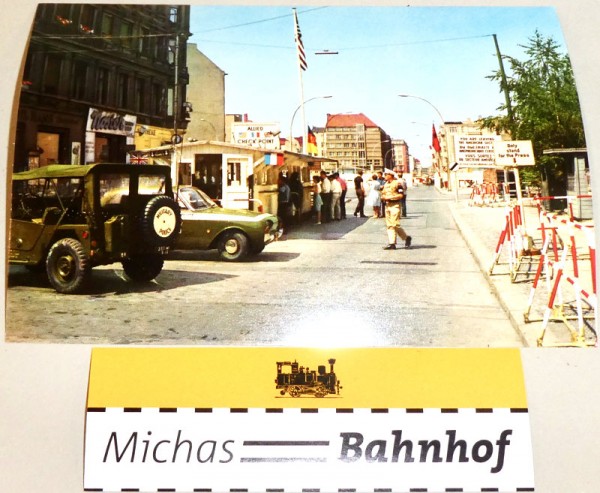 Checkpoint Charlie Sektorengrenze Berlin Ansichtskarte 50er 60er Jahre 112 å
