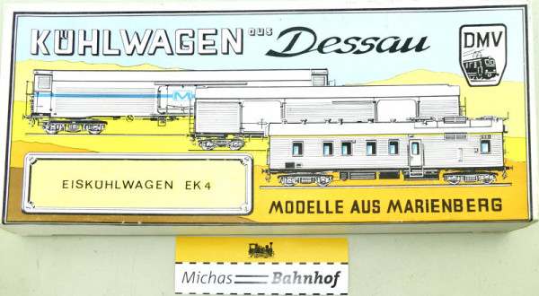 DMV EISKÜHLWAGEN EK 4 MODELLE AUS MARIENBERG Bausatz UNgeöffnet H0 1:87 LB4 å