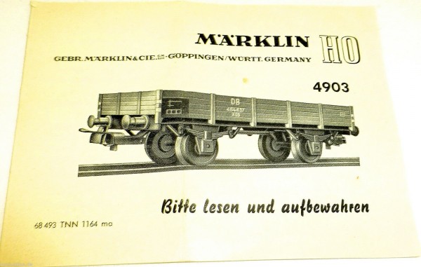 Anleitung Märklin 4903 68 493 TNN 1164 ma å