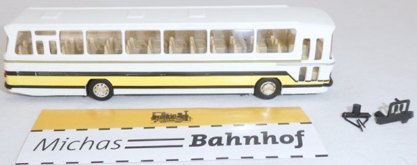Weiß gelbe Streifen O302 13 Rüh Mercedes Bus Omnibus Reisebus Classic H0 LA4 å