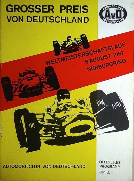 6. August 1967 Grosser Preis von Deutschland Nürburgring PROGRAMMHEFT å IV06 *