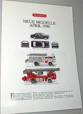 WIKING Neuheitenblatt Neue Modelle April 1996 å*