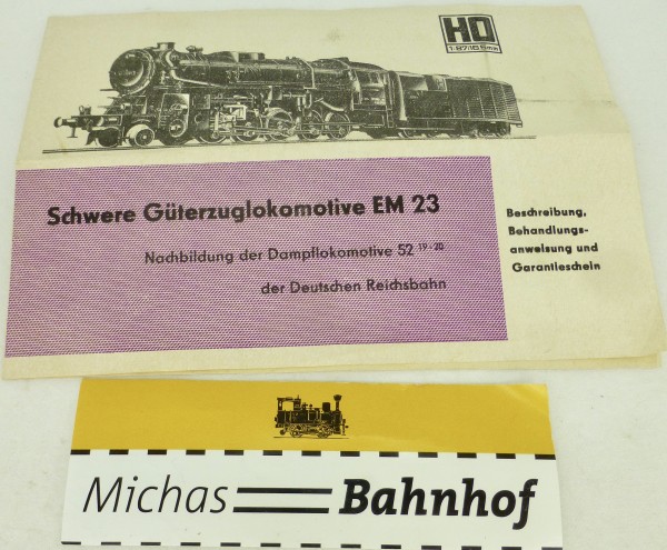 EM 23 Gützold Anleitung H0 å