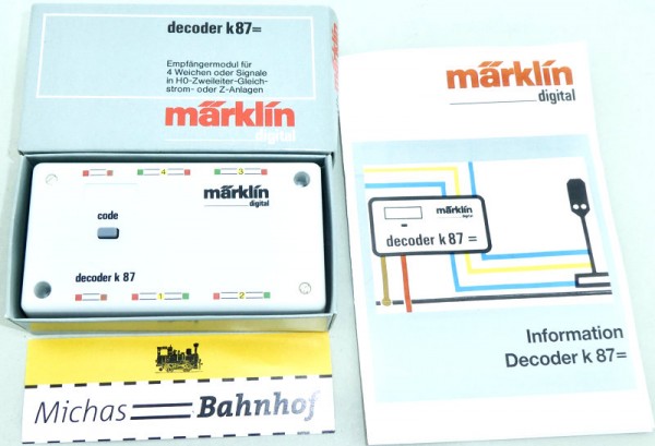 Märklin 6087 Decoder k87 = Gleichstrom OVP 1:87 H0 HV4 å