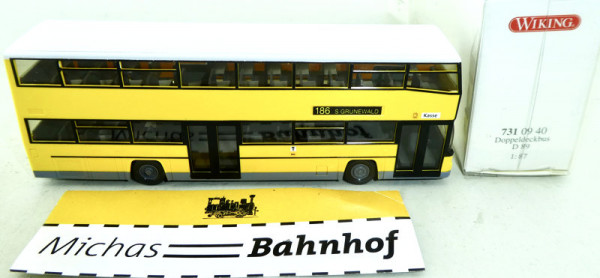 Wiking 731 09 40 Berlin Doppeldeckbus 186 S GRUNEWALD D 89 MAN Bus H0 1:87 GB2 å