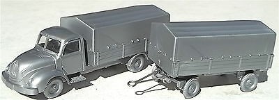 Pritschen Magirus Rundhauber Hängerzug silber IMU H0 1:87 Replika Serie #98 å