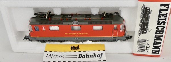 Re 4/4 42 Südostbahn SOB Elektrolokomotive Fleischmann 4344 OVP NEU 1:87 µ