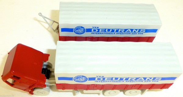 DEUTRANS VEB Spedition DDR F 88 Hängerzug Pritsche Plane H0 1:87 #LB2 D1 å