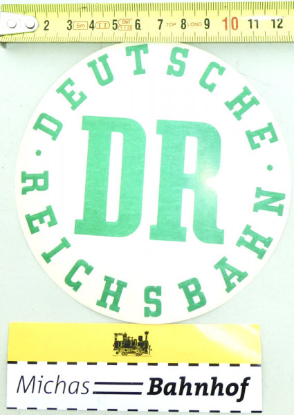 Aufkleber DR Deutsche Reichsbahn grün klar ca 120mm Ø #AD KG4å