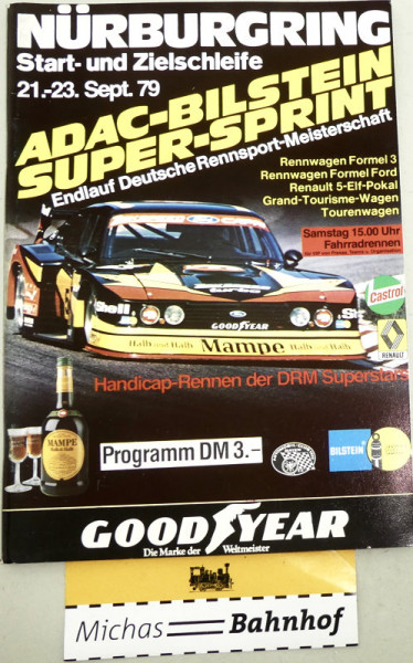 21. - 23. Sept. 79 ADAC Bilstein Super Sprint Nürburgring PROGRAMMHEFT 103* å