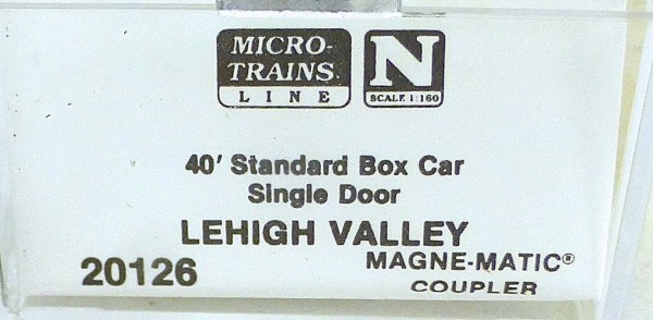40´ St Boxcar Lehigh Valley 62545 Micro Trains Line 20126 N 1:160 D å *