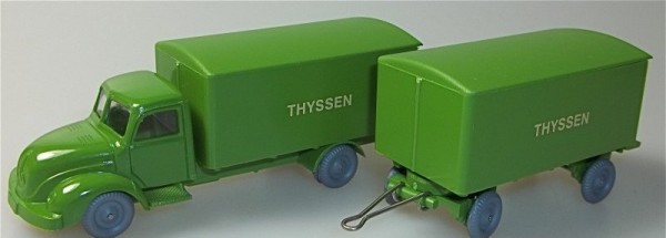 THYSSEN Magirus Rundhauber Hängerzug grün IMU H0 1:87 #64 å