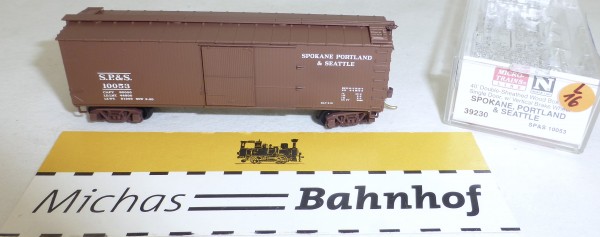 MICRO TRAINS 39230 S.P.&amp;S. 10053 40&#039; Wood Sheathed Boxcar N 1:160 OVP #16L å