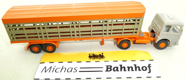 Tiertransporter offen Deutrans orange Auflieger LKW H0 1:87 LH1 å