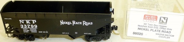 Micro-Trains Line 86020 33&#039; Twin Bay Hopper Nickel Plate Road N 1:160 X å *