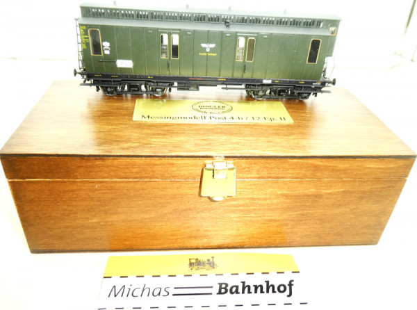 Dingler Post 4-b / 12 EpIl Handarbeitsmodell Messing Bahnpostwagen 1:87 HV6 å