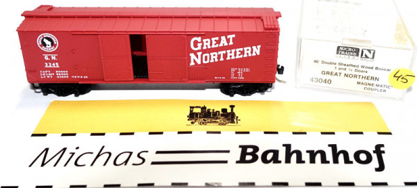 Micro Trains Line 43040 40&#039; Sheathed Boxcar Great Northern 3345 N 1:160 m45 å