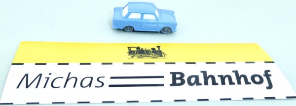 Honecker Trabbi Trabant TT 1:120 Bild auf Frontscheibe Kleinserie hellblau å