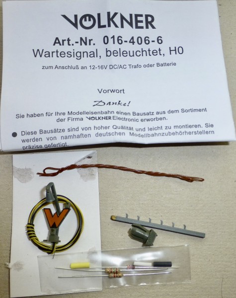 2 Stück Völkner Wartesingal Bausatz 016-406-6 ungebaut H0 1/87 OVP HC3 å