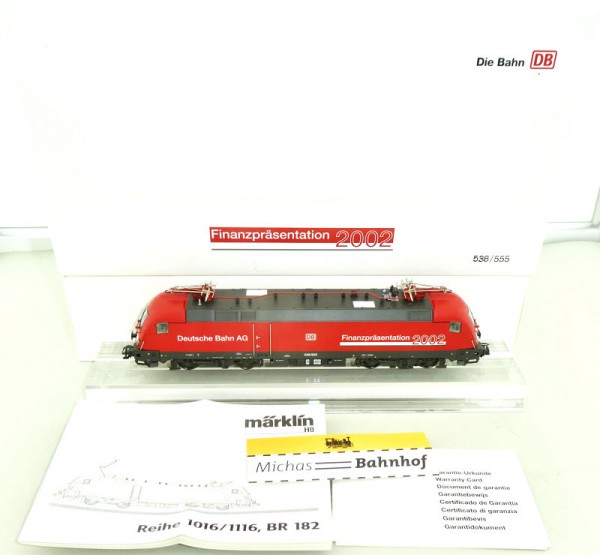 Märklin Finanzpräsentation 2002 DBAG E 182 Ellok H0 1:87 limitiert HR4 å