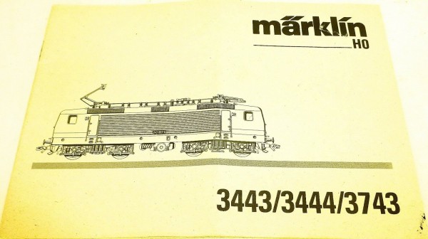 Anleitung Märklin 3443 3444 3743 64 768 YM 0993 ne å *