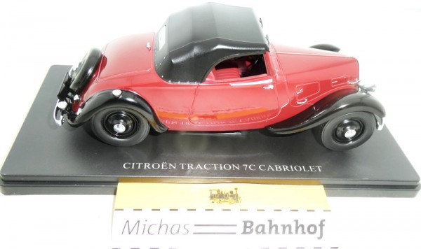 Citroen Traction 7C Cabriolet rot Ixo Hachette Diecast 1:24 HW1 µ