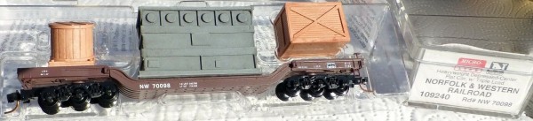 Micro Trains Line 109240 Norfolk W 3xLoad Heavyweight DC Flat N OVP 1:160 B å *