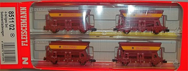 EBW Cargo 4tlg Selbstentladewagen Set EpV Fleischmann 851102 1:160 OVP HR2 µ *