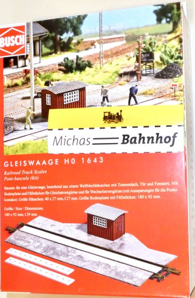 Busch 1643 Gleiswaage mit Füllstücken f Gleise AC 2-ltr & DC 3-ltr H0 1:87 OVP HW1µ
