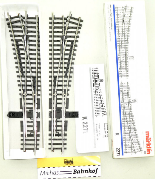 Märklin 2271 Weichen-Paar handbedient K Gleis H0 1:87 OVP KA2 å